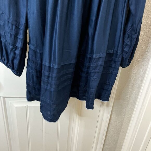 Kyla Seo Blue Red Floral Embroidered Tassels Peasant Boho Hippie Top Size L - Picture 9 of 11